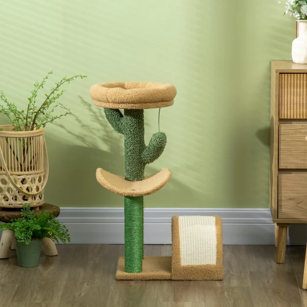 PawHut 72cm Cat Activity Centre w/ Bed, Toy Ball, Sisal Post