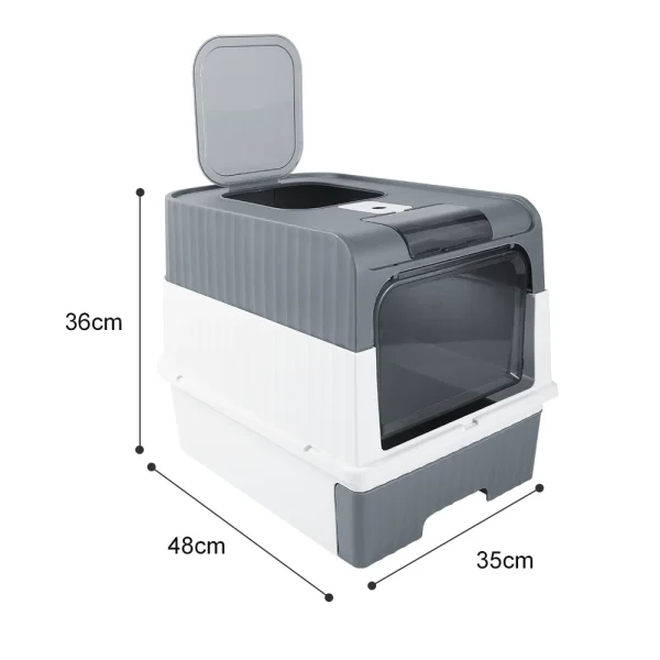Large Cat Litter Box - Odor-Resistant, Fully Enclosed