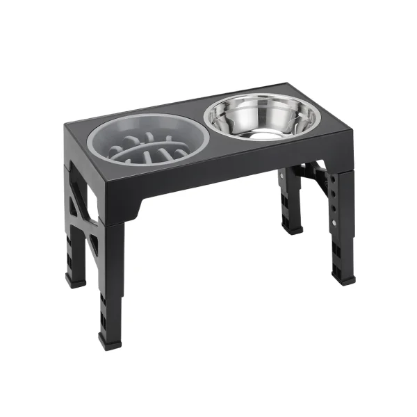 5-Level Adjustable Elevated Dog Feeder with 2 Bowls