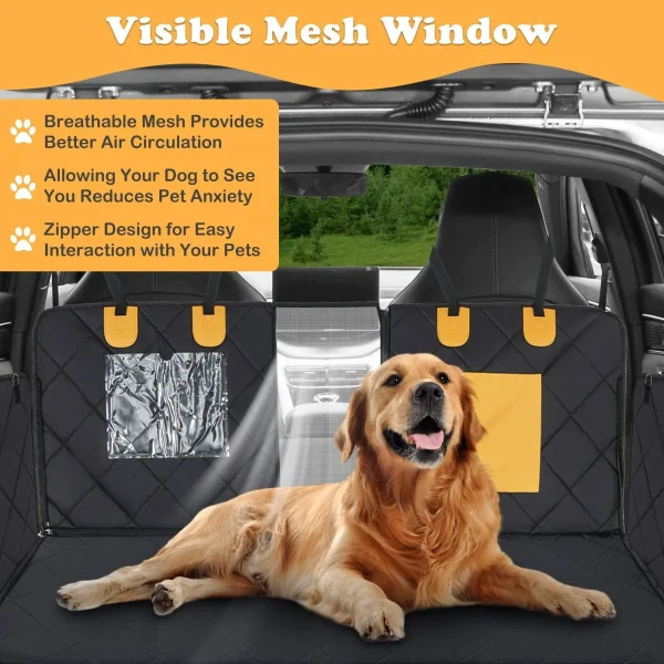 Dog Car Seat Cover Non-Slip W/ Mesh Window