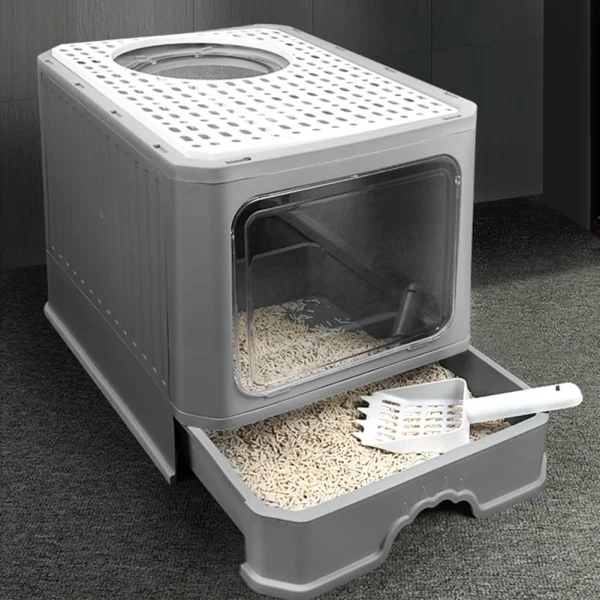 Voltsify Enclosed Cat Litter Box, High-Quality Privacy Space Featuring Top Filter Panel