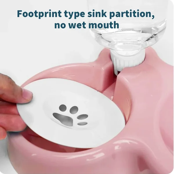Pet Feeder Food Bowl, Automatic Feeder 2 in 1