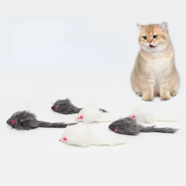 18cm False Mouse Cat Toys, Long-haired Tail Mice