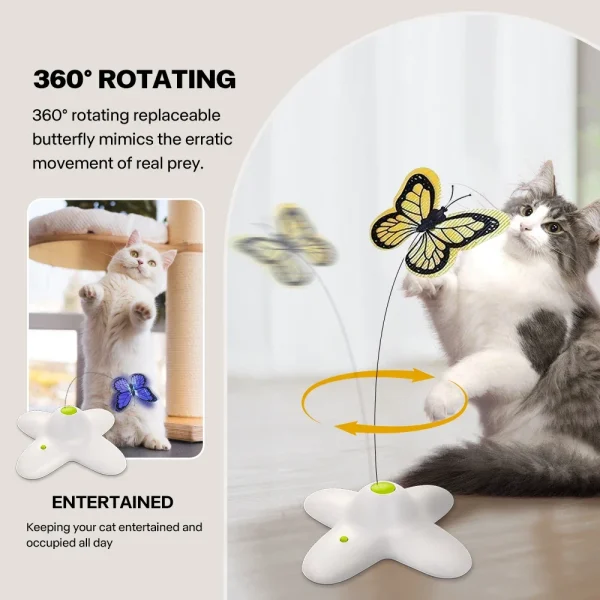 Cat Toy, Flutter Bug Interactive Electronic Cat Stimulating Toy