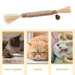 2X New Kitten Teething Toys Natural Chew Sticks For Teeth Cleaning