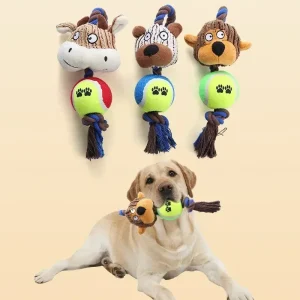 Corduroy Tennis Cotton Rope Dog Toy