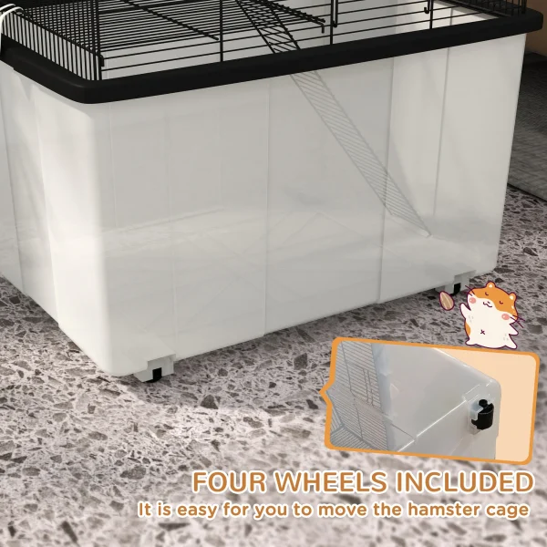 Hamster Cage with Wheels - Black
