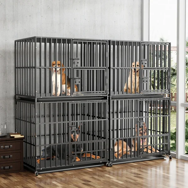 Oversized Stackable Dog Crate with Double Layer