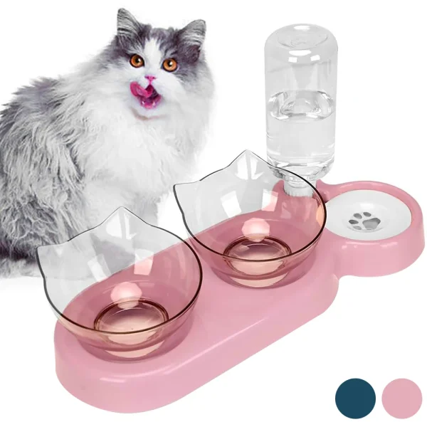 Pet Feeder Food Bowl, Automatic Feeder 2 in 1
