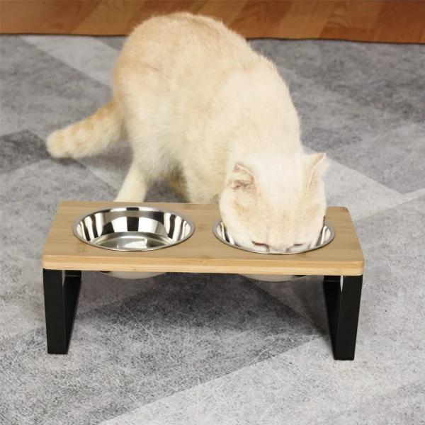 Tieker Elevated Pet Feeder Double Bowl 10° Stainless Steel