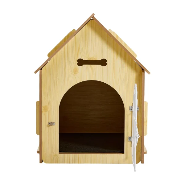 Tieker Wooden Pet Dog House with Wire Door and Window Pet Furniture Dog Cage Cat Cage Outdoor Wooden House Kennel