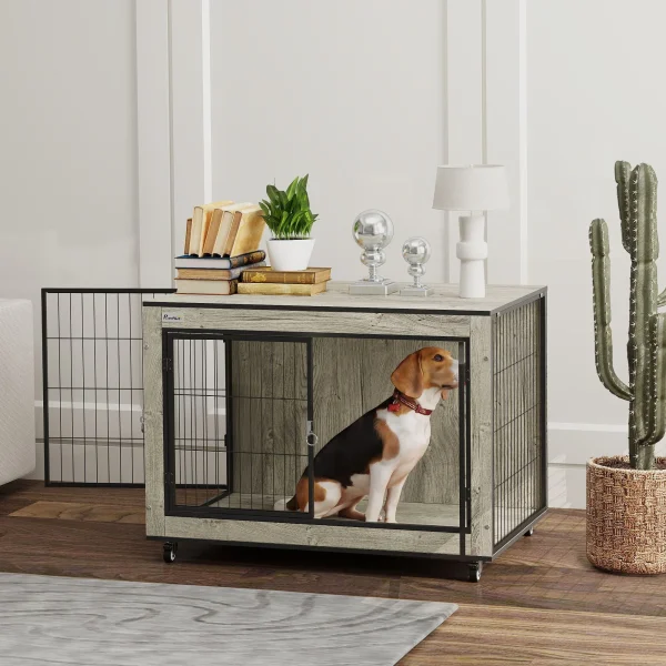 Dog Crate Furniture on Wheels, for Medium Dogs
