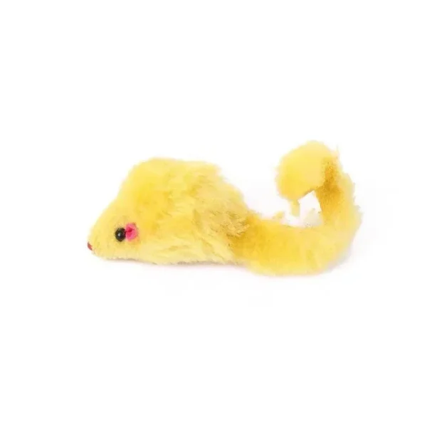 7Pcs Furry Plush Cat Toy Soft Solid Interactive Mice Toys For Kitten