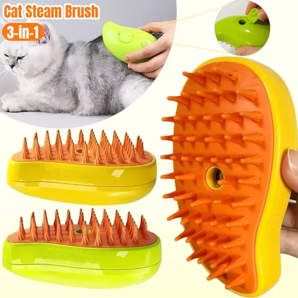 3 In 1 Cat Steam Brush - Hair Removal Comb