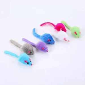 7Pcs Furry Plush Cat Toy Soft Solid Interactive Mice Toys For Kitten