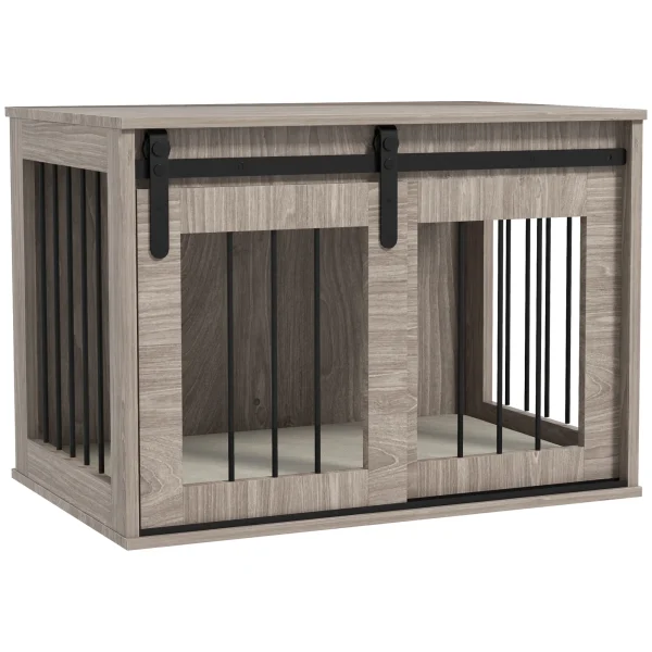 PawHut Dog Crate Furniture with Removable Cushion