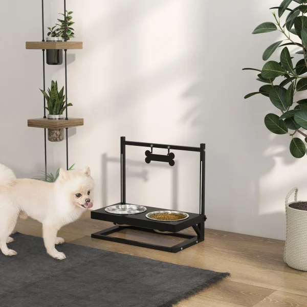 Raised Dog Bowl w/ Adjustable Height Stand