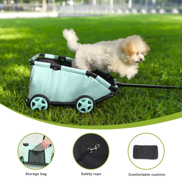 Small Pet Cart 4 Wheels Folding Dog Stroller Lightweight 360°