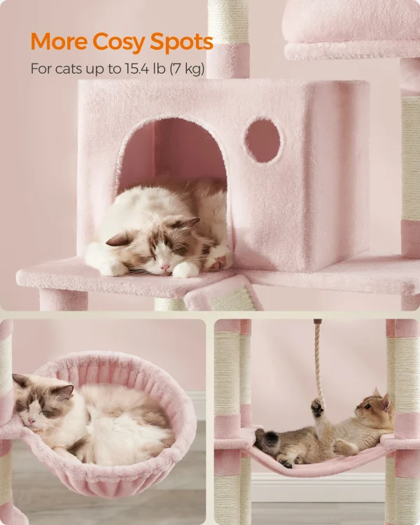 Feandrea Cat Tree, Height 206 cm, with 13 Scratching Posts