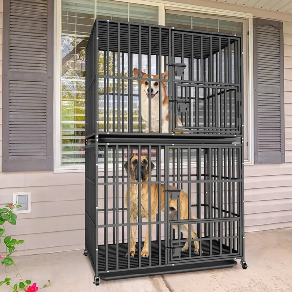Oversized Stackable Dog Crate with Double Layer