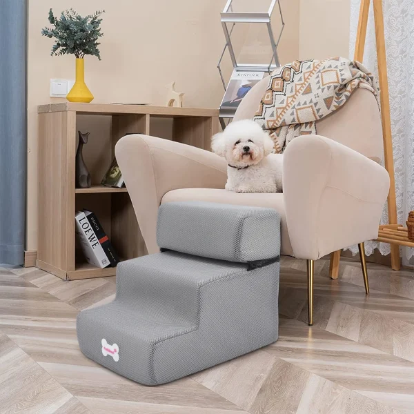 Tieker 3-Level Padded Pet Stair Climbing