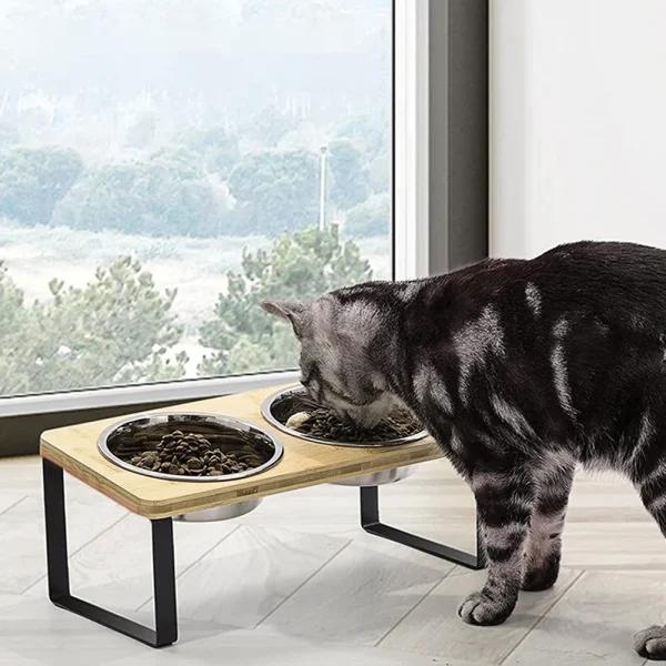 Tieker Elevated Pet Feeder Double Bowl 10° Stainless Steel