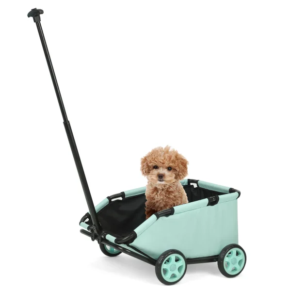 Small Pet Cart 4 Wheels Folding Dog Stroller Lightweight 360°