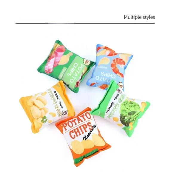 Squeaky Dog Chew Toys - Potato Chips