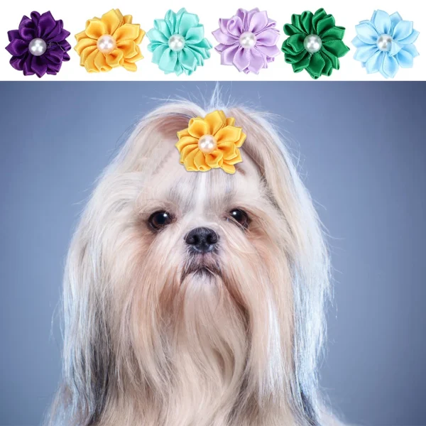 Pet Hair Grooming Accessories - Multicolor Flower