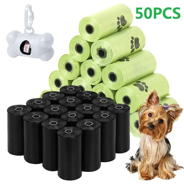 50pcsBone-Printed Pet Waste Bags,Portable