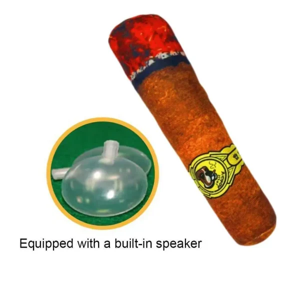 1/2pcs Funny Cigar Design Pet Grinding Teeth Squeaky Plush Toy