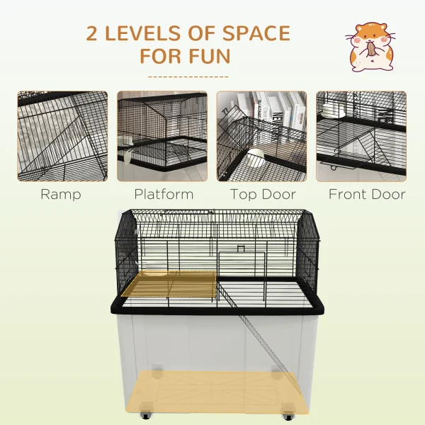 Hamster Cage with Wheels - Black