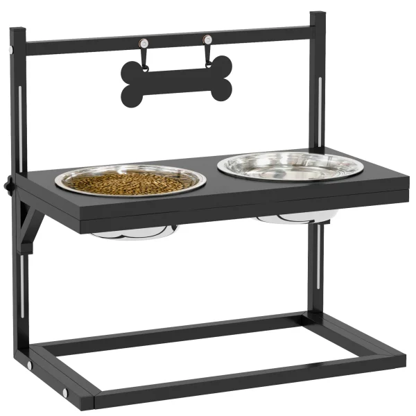 Raised Dog Bowl w/ Adjustable Height Stand