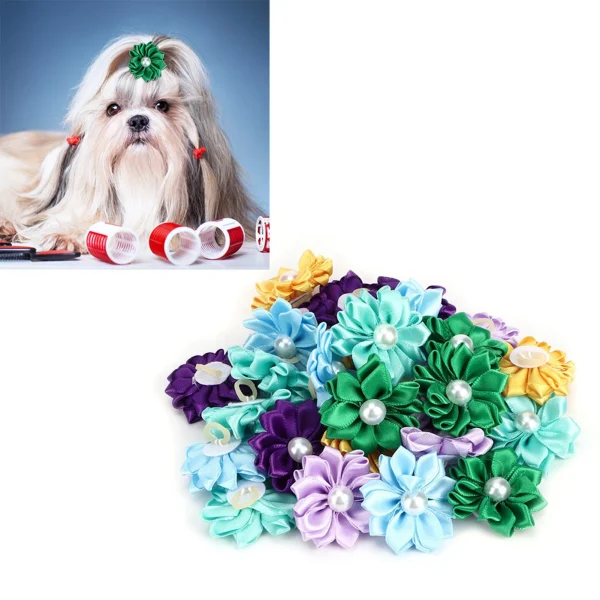 Pet Hair Grooming Accessories - Multicolor Flower