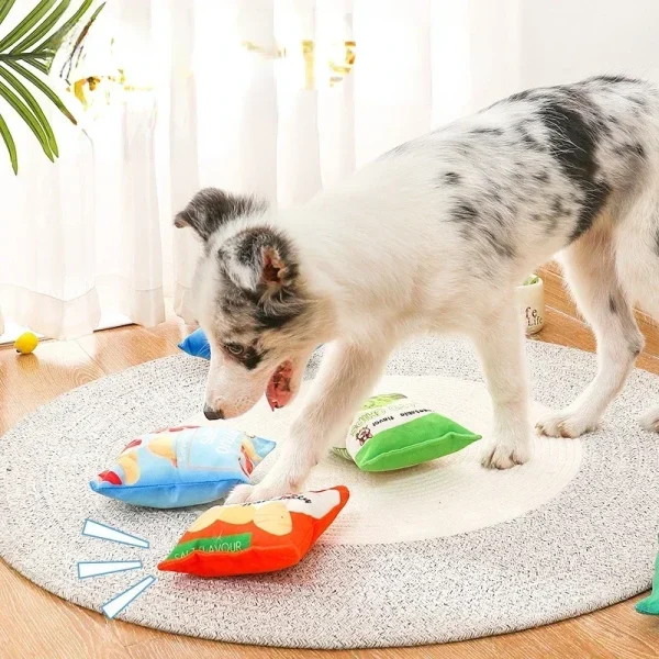 Squeaky Dog Chew Toys - Potato Chips