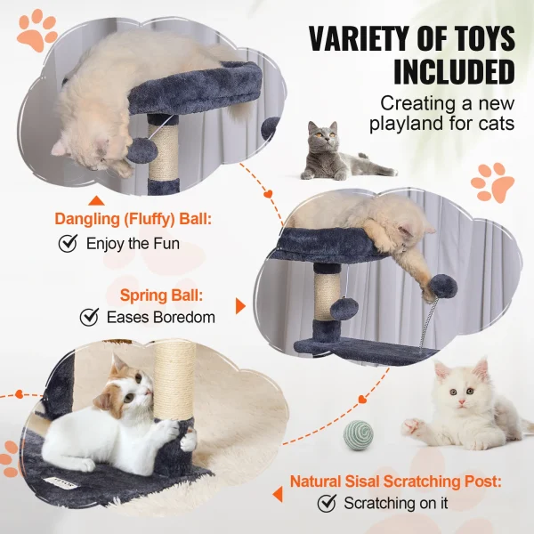Cat Tree for Indoor Cats 45.2" Jumping Platforms