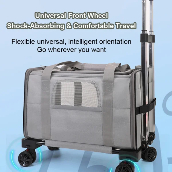 Trolley Bag - Detachable Rolling Carrier for Small Dogs