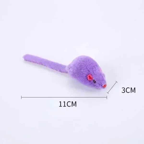 7Pcs Furry Plush Cat Toy Soft Solid Interactive Mice Toys For Kitten
