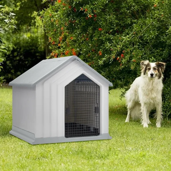 White Waterproof Plastic Dog House with Door