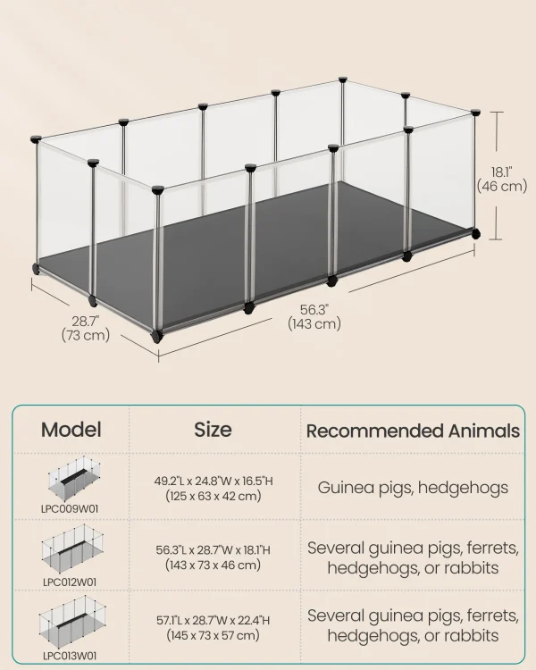 Pet Playpen with Floor, Removable Oxford Fabric Mat