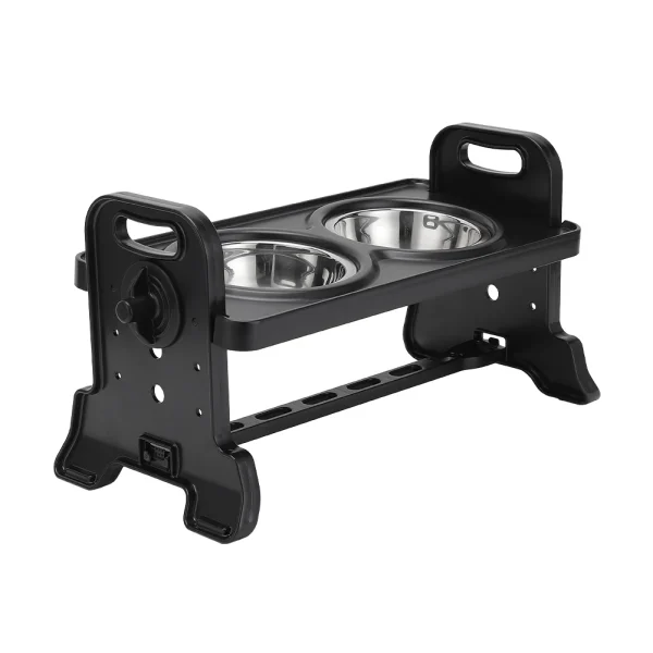 3-Level Adjustable Elevated Dog Feeder with 2 Stainless Steel Bowls