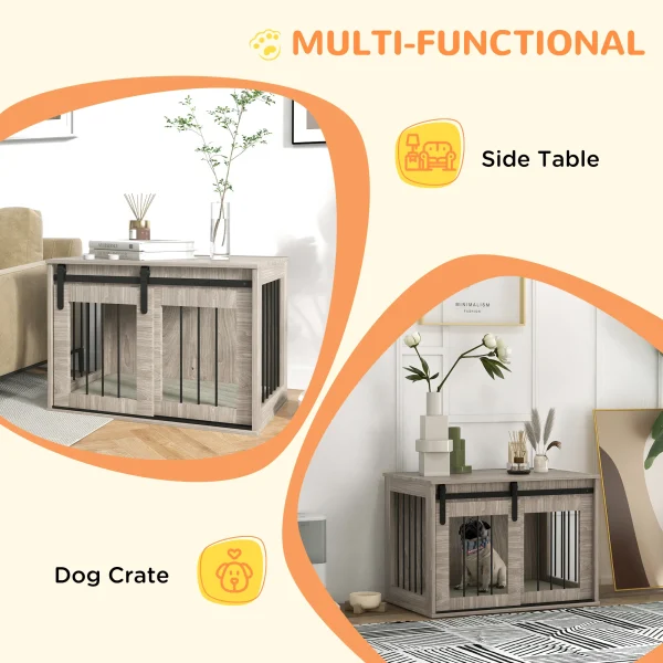 PawHut Dog Crate Furniture with Removable Cushion