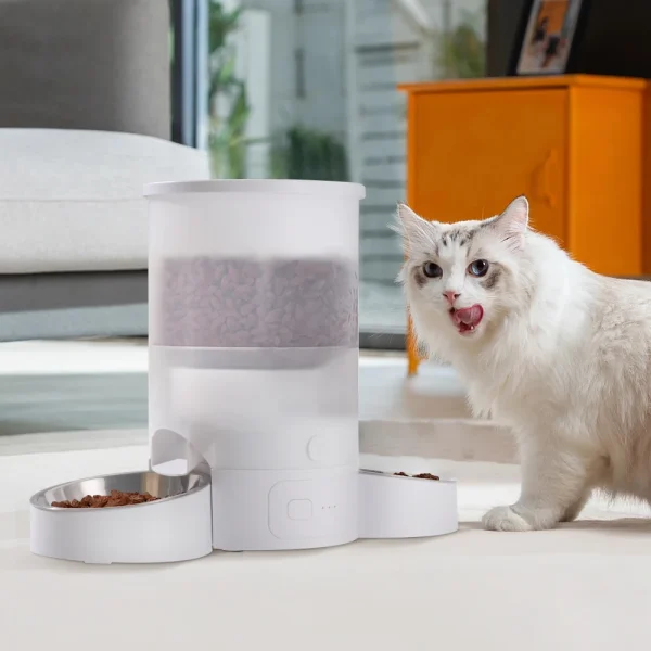 3L Automatic Pet Feeder Dual Bowls Wifi Control