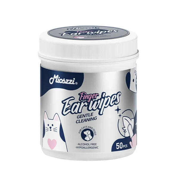 Pet Ear Cleaning Finger Wipes for Dogs & Cats, 50pcs