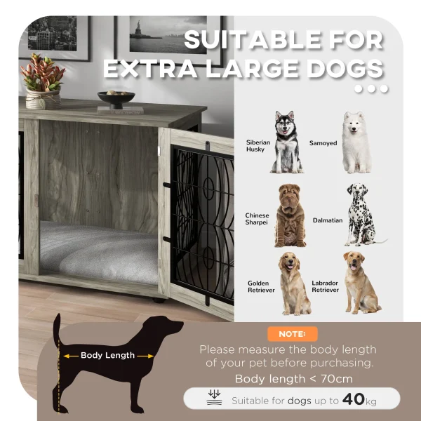 Dog Crate Furniture, End Table for Large Dogs w/ Cushion