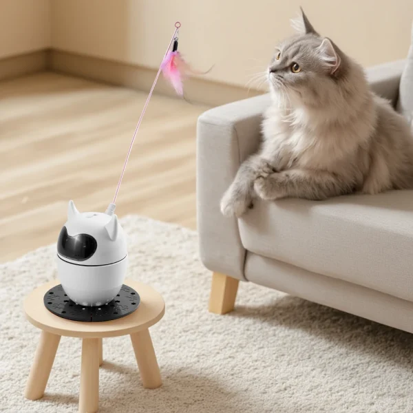 Tieker Indoor Automatic Cat Laser Toy, Rechargeable With Remote Control