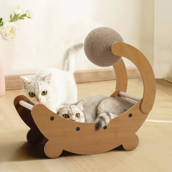 Tieker Moon Boat Shaped, Cat Scratching Board