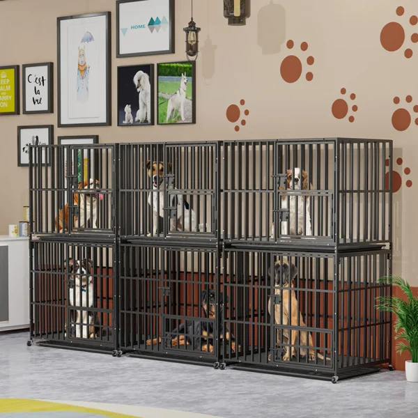 Oversized Stackable Dog Crate with Double Layer