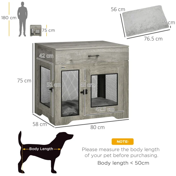 Modern Pet Crate End Table w/ Double Doors