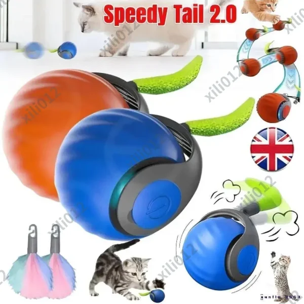 2.0, Speedy Tail Interactive Toy, Smart Cat Rolg Ball